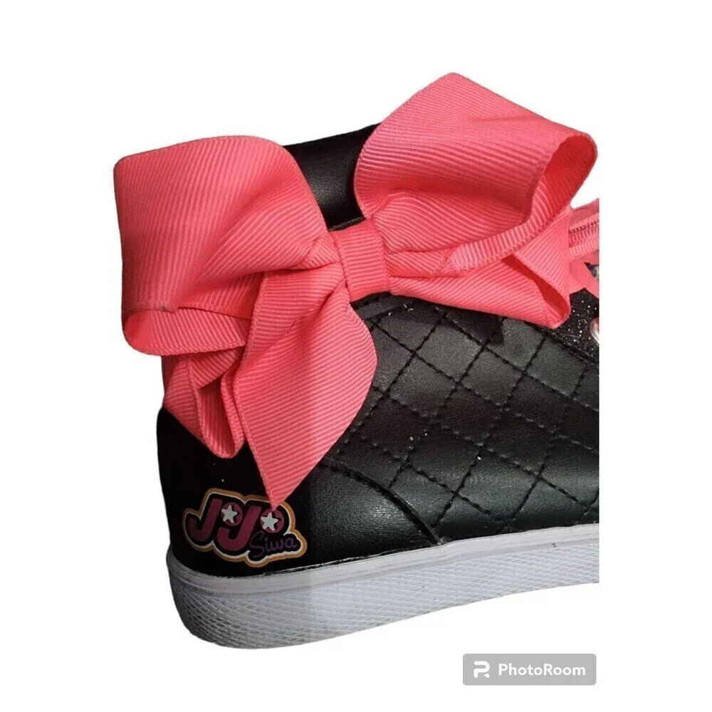 Jojo Siwa Shoe Youth Girls' Black Pink High Top Fashion Sneakers